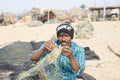 Fisherman in chandrabhaga,Konark, Odisha, India. Indian fishing in Konark, Odisha