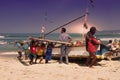 Fisherman, Children and Traditional Boat