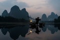 Fisherman cormorant Li river, Guilin Yangshuo