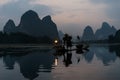 Fisherman cormorant Li river, Guilin Yangshuo Guangxi China