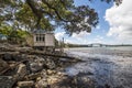 Fisherman cottage in Halls beach Auckland with the vie on Harbour bridge