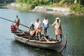 Fisherman cruising on a boat