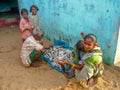 Fisherman family at a countryside of India