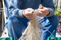 Fisherman with the fish net Royalty Free Stock Photo