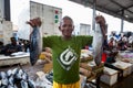 Fisherman, fish vendor. Fish market. Royalty Free Stock Photo