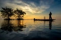 fisherman on the fishing boat Royalty Free Stock Photo