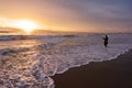 Fisherman fishing in Gold Coast Queensland Australia Royalty Free Stock Photo