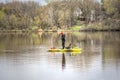 Fisherman on Lake Comus, Delavan, Wisconsin Royalty Free Stock Photo