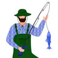 Fisherman flat vector illustration