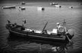 Fisherman on his boat during a working day Royalty Free Stock Photo