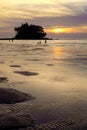 Fisherman with his family is checking nets in the beautiful suns Royalty Free Stock Photo