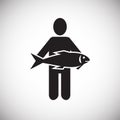 Fisherman icon on white background for graphic and web design, Modern simple vector sign. Internet concept. Trendy symbol for