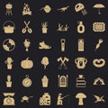 Fisherman icons set, simple style Royalty Free Stock Photo