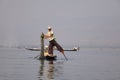 Fisherman on Inle Lake, Myanmar Royalty Free Stock Photo