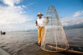 Fisherman, Inle Lake, Myanmar Royalty Free Stock Photo