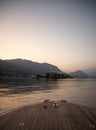Lake - Lago Maggiore, Italy. Isola dei Pescatori, Stresa by night Royalty Free Stock Photo