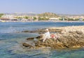 Fisherman on the island near the coast .Faliraki. Rhodes