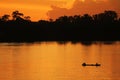 fishermen at Golden Hour Sunset Royalty Free Stock Photo