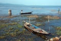 Fisherman and landscape at chilka lake odisha india Royalty Free Stock Photo