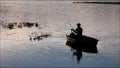 Fisherman on Lipno Lake