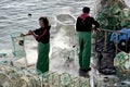 Fisherman make their nets clean,Cascais,Portugal