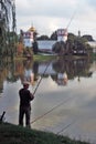 Fisherman. Novodevichy convent in Moscow.