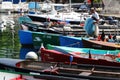 Fisherman preparing his boat in french Port de Rives, Thonon-les-Bains Royalty Free Stock Photo