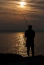 Fisherman in Punta del Este Beach Uruguay