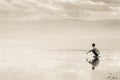 Fisherman in Qionghai lake - China