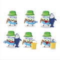 A fisherman rainbow marshmallow twist cartoon picture catch a big fish