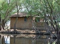 Fisherman reed house by the shore