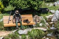 Fisherman resting on a bench, Turin, Italy