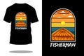 Fisherman retro t shirt design