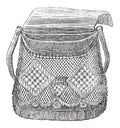 Fisherman`s Bag, vintage engraving