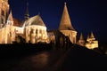 The Fisherman`s Bastion on the Castle Hill by night in Budapest Royalty Free Stock Photo