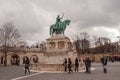 Fisherman`s Bastion with equestrian statue of St. Stephen in Budapest Royalty Free Stock Photo