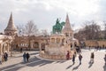 Fisherman`s Bastion with equestrian statue of St. Stephen in Budapest Royalty Free Stock Photo