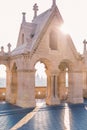 Fisherman`s Bastion is an important landmark of Budapest. View of the city from a height, panorama at sunrise. Royalty Free Stock Photo