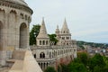 Fisherman`s Bastion and the statue of Stephen I. of Hungary and Matthias Church Royalty Free Stock Photo