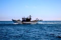 Fisherman`s boat at sea.