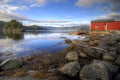 Fisherman's hut, fjord scenic