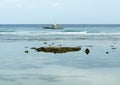 Fisherman\'s hut,floating out at sea on a bamboo platform,at Oslob,Cebu Island,The Philippines