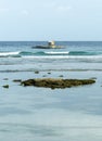 Fisherman\'s hut,floating out at sea on a bamboo platform,at Oslob,Cebu Island,The Philippines