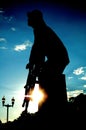 Fisherman's Memorial Monument in Silhouette - Gloucester, MA