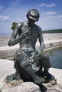 Fisherman's statue in Njivice harbour on island Krk