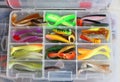 A fisherman's tackle box with lures and gear for fishing Royalty Free Stock Photo