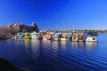 Houseboats at Fisherman`s Wharf at the Inner Harbour, Victoria, Vancouver Island, British Columbia, Canada