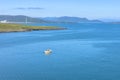 Fisherman sailing in the sea in Rogaland, Norway