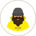 Fisherman/sailor face flat icon -