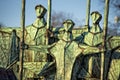 Fisherman sailor silhouette copper statue